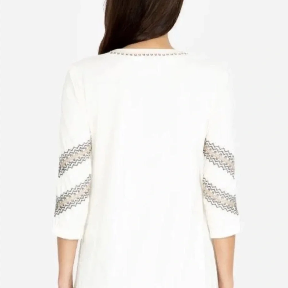 Johnny Was Marushka 3/4 Sleeve Trapeze Tee Top Size XS see Measurements Runs Big - Picture 2 of 15